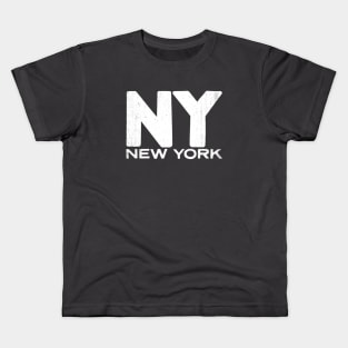 NY New York State Vintage Typography Kids T-Shirt